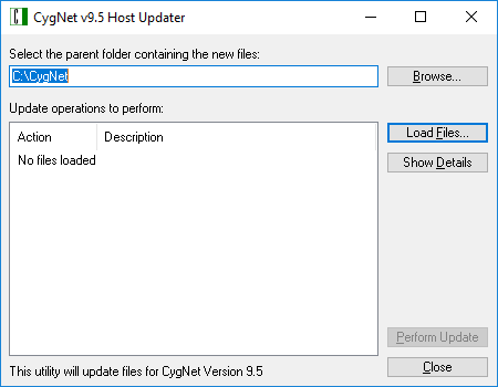 CygNet Host Updater sample dialog box